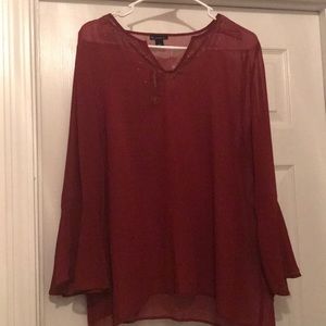 Flare sleeve blouse